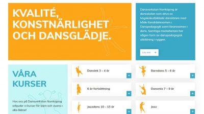 Skärmdump av Dansverkstans hemsida