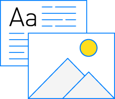 Symbol för content och innehåll