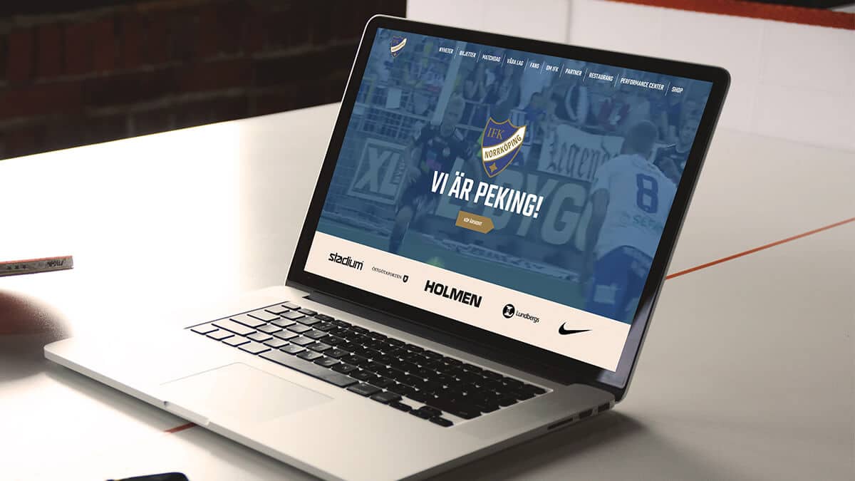 En dator visar IFK Norrköpings hemsida
