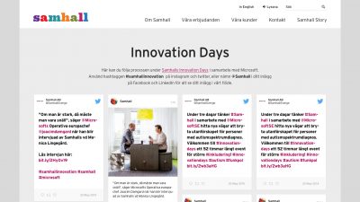 skärmdump från samhalls sociala medier flöde för innovation days