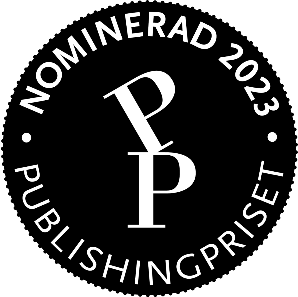 Emblem "Nominerad i Publishingpriset 2023"